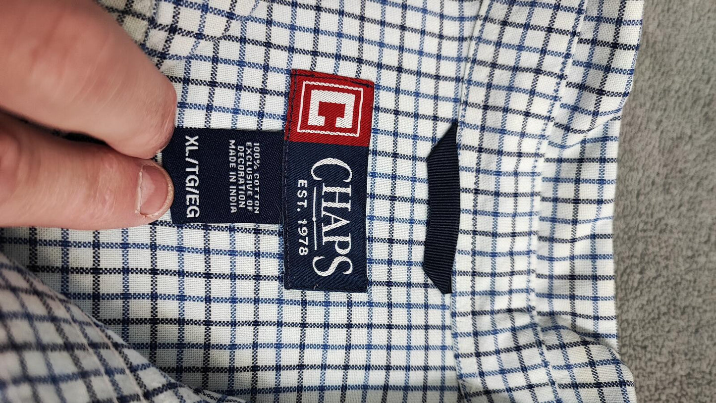 Vintage Chaps Checked Long Sleeve Casual Preppy Plaid Shirt Men's Size XXL