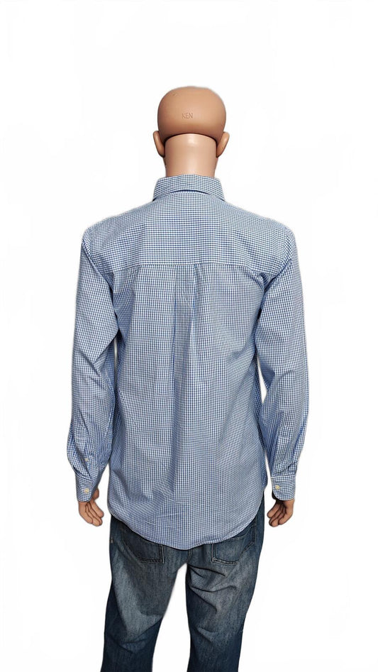 Vintage Chaps Ralph Lauren Checked Long Sleeve Shirt Blue White Men's Size Large
