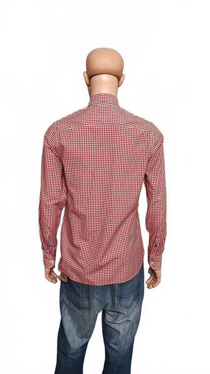 Vintage Tommy Hilfiger Checked Long Sleeve Plaid Casual Shirt Red Men's Medium