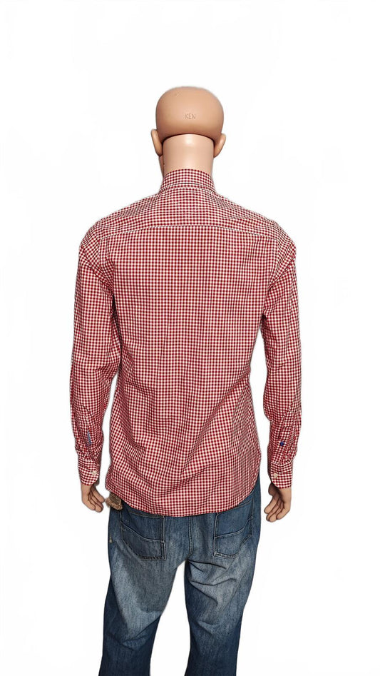 Vintage Tommy Hilfiger Checked Long Sleeve Plaid Casual Shirt Red Men's Medium