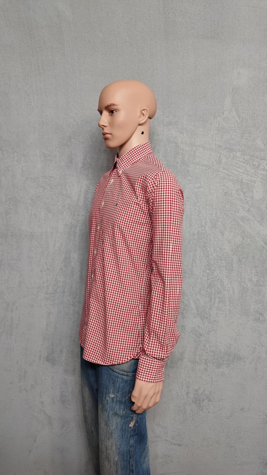 Vintage Tommy Hilfiger Checked Long Sleeve Plaid Casual Shirt Red Men's Medium