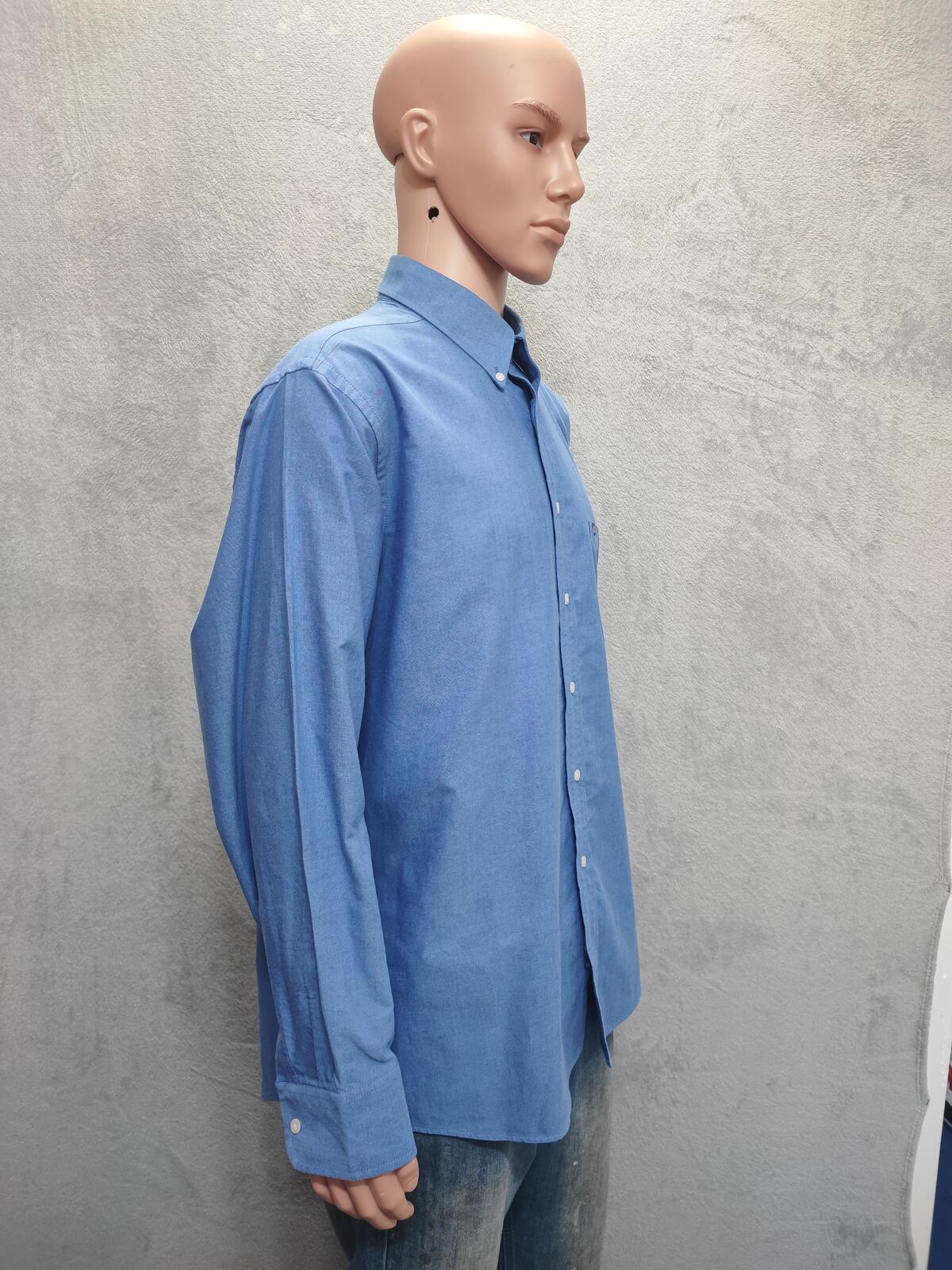 Vintage Chaps Blue Oxford Shirt XXL Long Sleeve Cotton Preppy Retro Y2K Dad Shirt