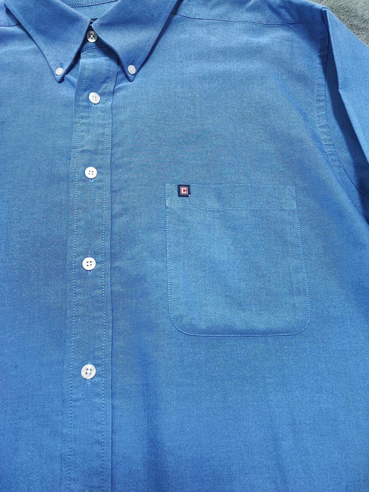 Vintage Chaps Blue Oxford Shirt XXL Long Sleeve Cotton Preppy Retro Y2K Dad Shirt