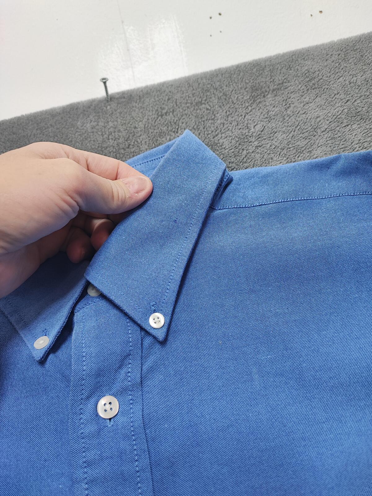 Vintage Chaps Blue Oxford Shirt XXL Long Sleeve Cotton Preppy Retro Y2K Dad Shirt