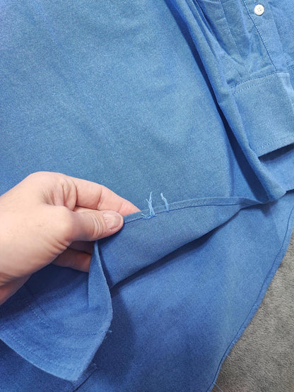 Vintage Chaps Blue Oxford Shirt XXL Long Sleeve Cotton Preppy Retro Y2K Dad Shirt