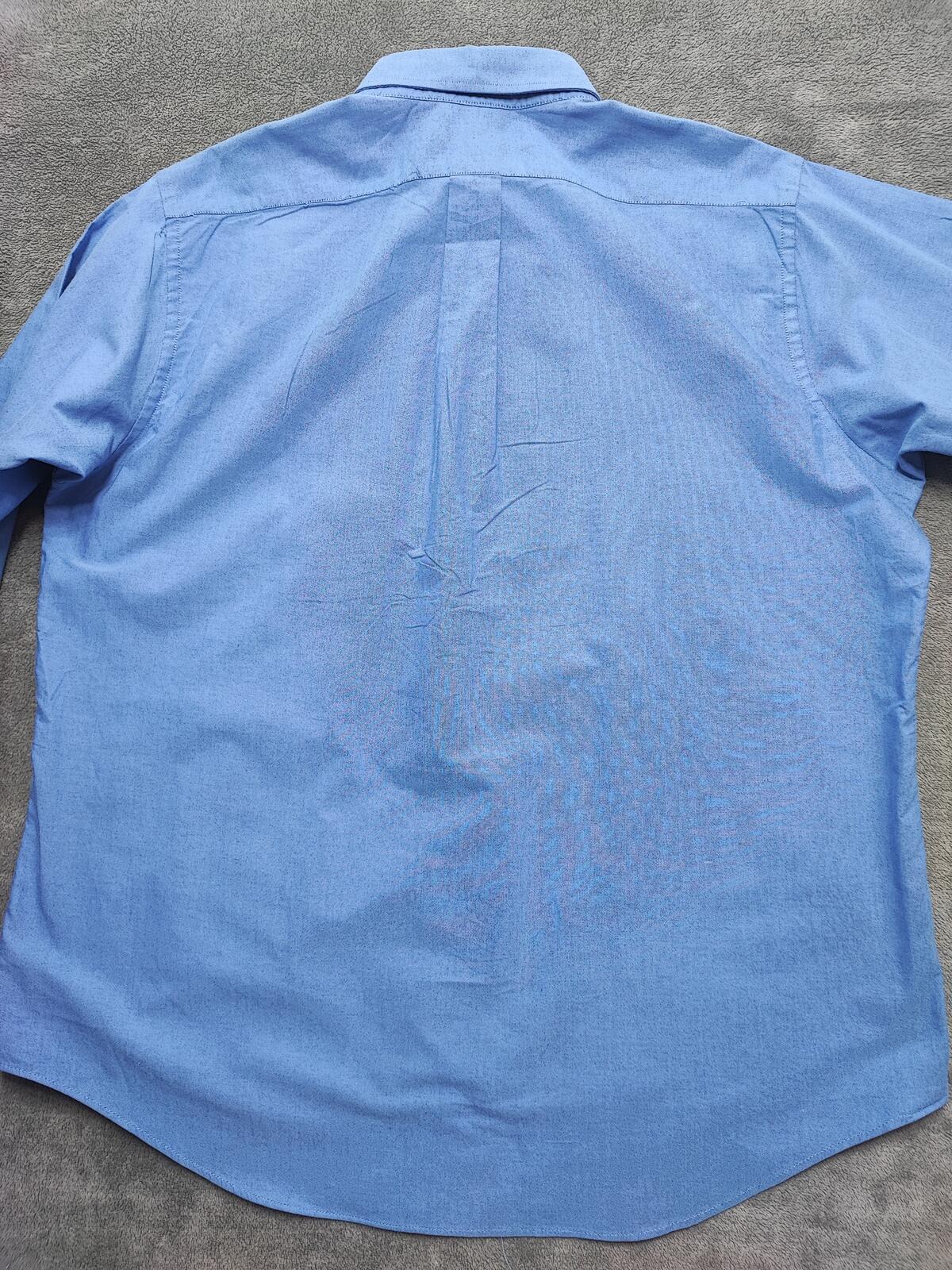 Vintage Chaps Blue Oxford Shirt XXL Long Sleeve Cotton Preppy Retro Y2K Dad Shirt