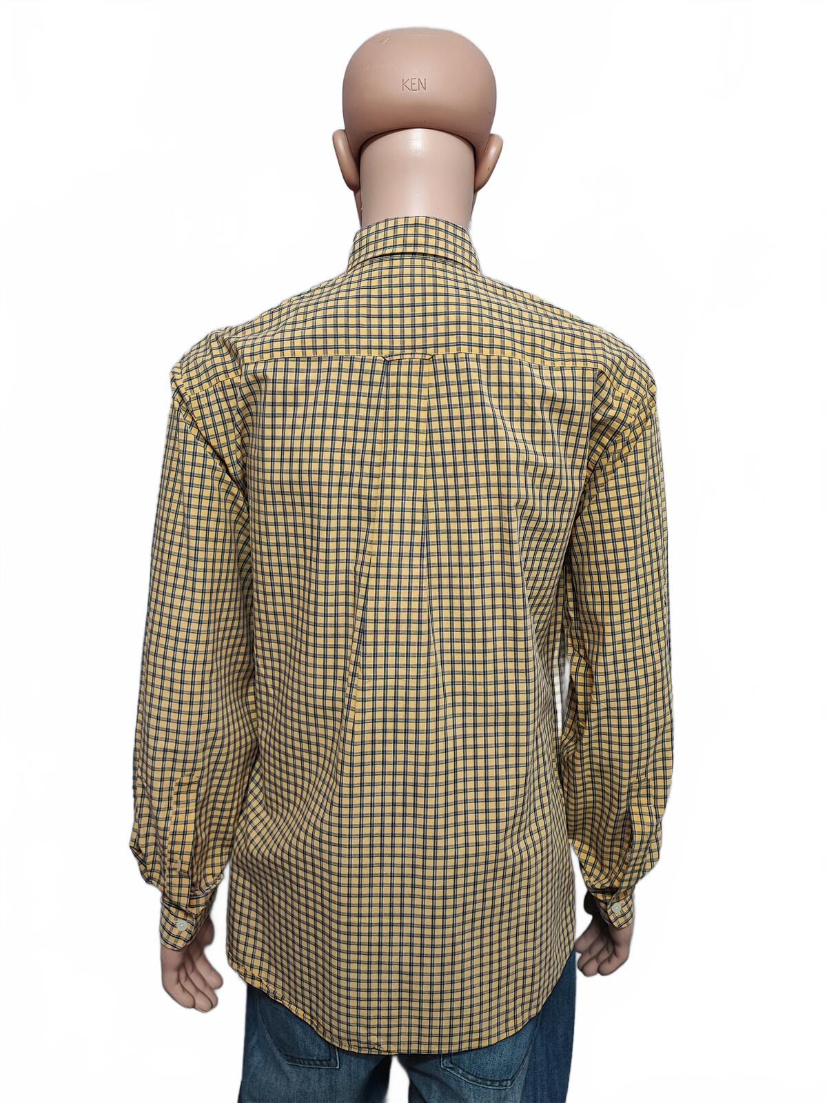 Vintage Nautica Checked Long Sleeve Plaid Lumberjack Shirt Yellow Men Size Large