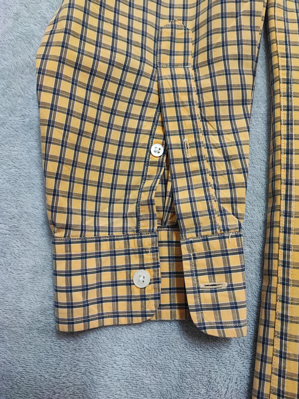 Vintage Nautica Checked Long Sleeve Plaid Lumberjack Shirt Yellow Men Size Large
