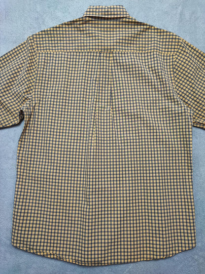 Vintage Nautica Checked Long Sleeve Plaid Lumberjack Shirt Yellow Men Size Large