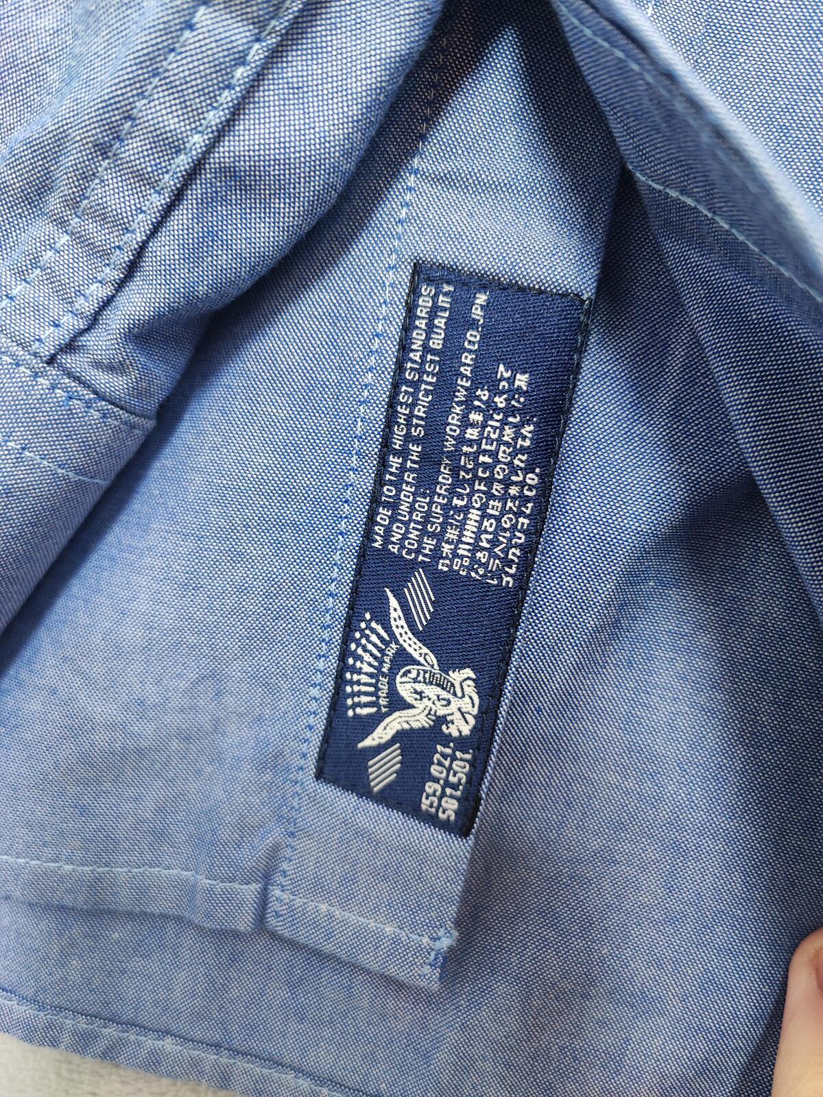 Vintage Superdry Shirt Shop Long Sleeve Buttoned Smart Casual Shirt Blue Men's M