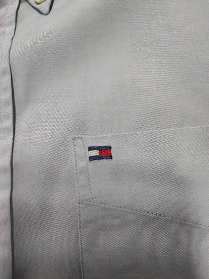 Vintage Tommy Hilfiger Plain Long Sleeve Button Down Shirt Sky Blue Men's Large