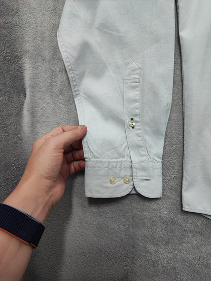 Vintage Tommy Hilfiger Plain Long Sleeve Button Down Shirt Sky Blue Men's Large