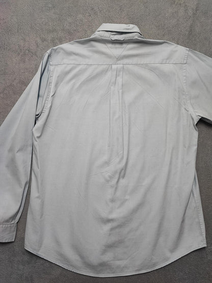 Vintage Tommy Hilfiger Plain Long Sleeve Button Down Shirt Sky Blue Men's Large