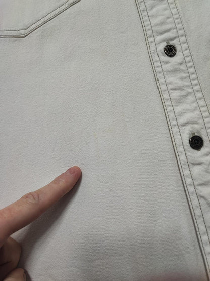 Vintage Tommy Jeans Heavy Cotton Overshirt Shacket Off White Cream Men's XXL XL