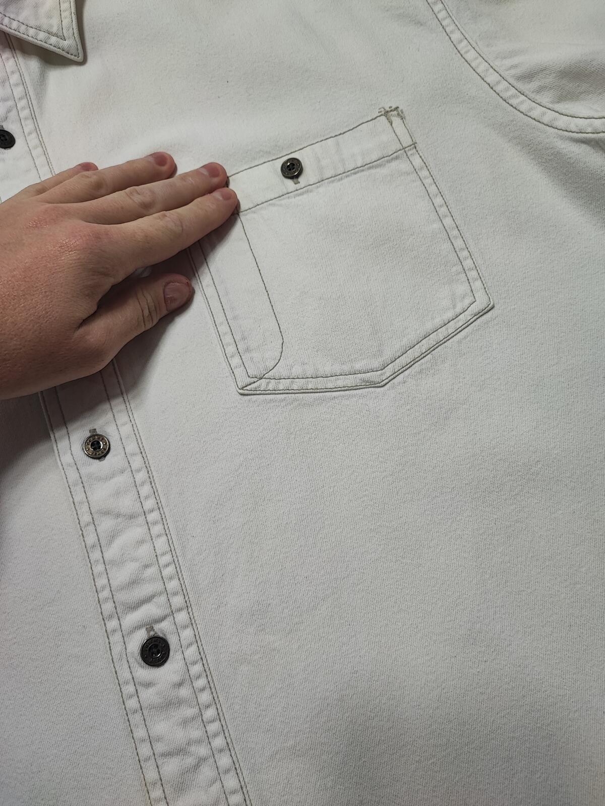Vintage Tommy Jeans Heavy Cotton Overshirt Shacket Off White Cream Men's XXL XL