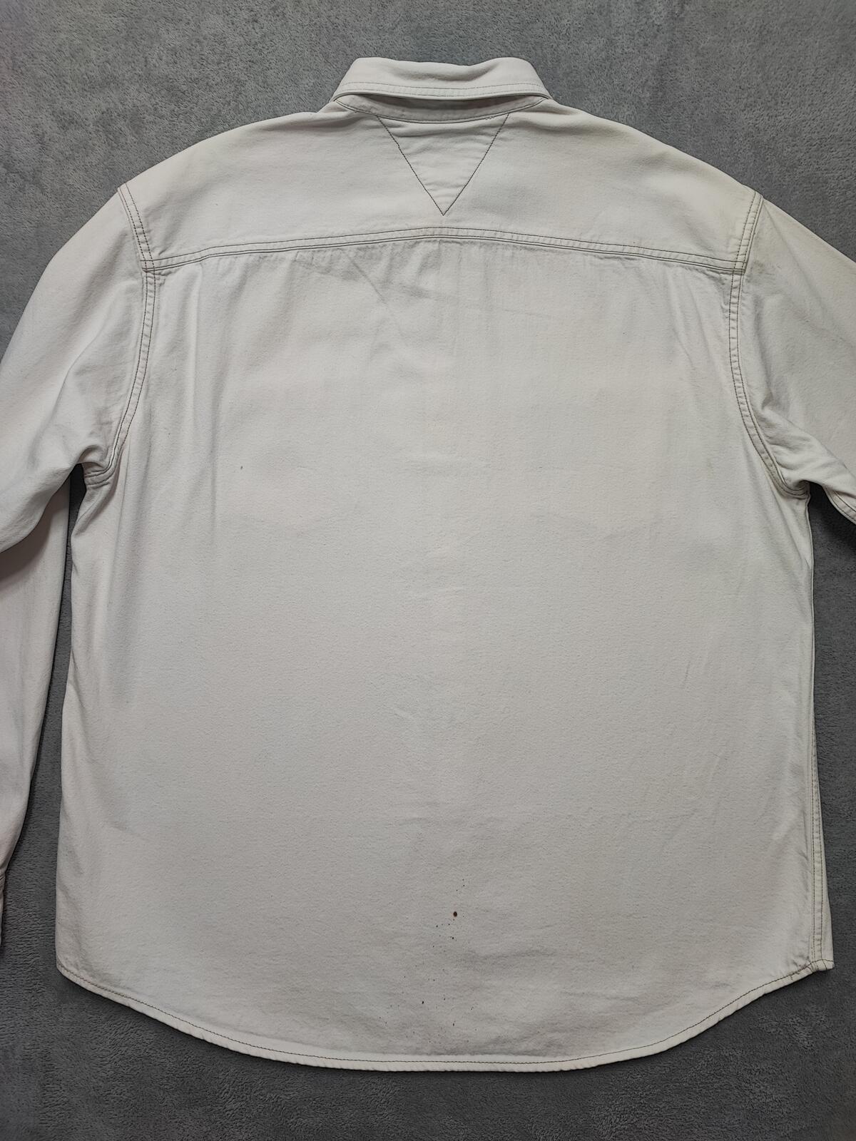 Vintage Tommy Jeans Heavy Cotton Overshirt Shacket Off White Cream Men's XXL XL