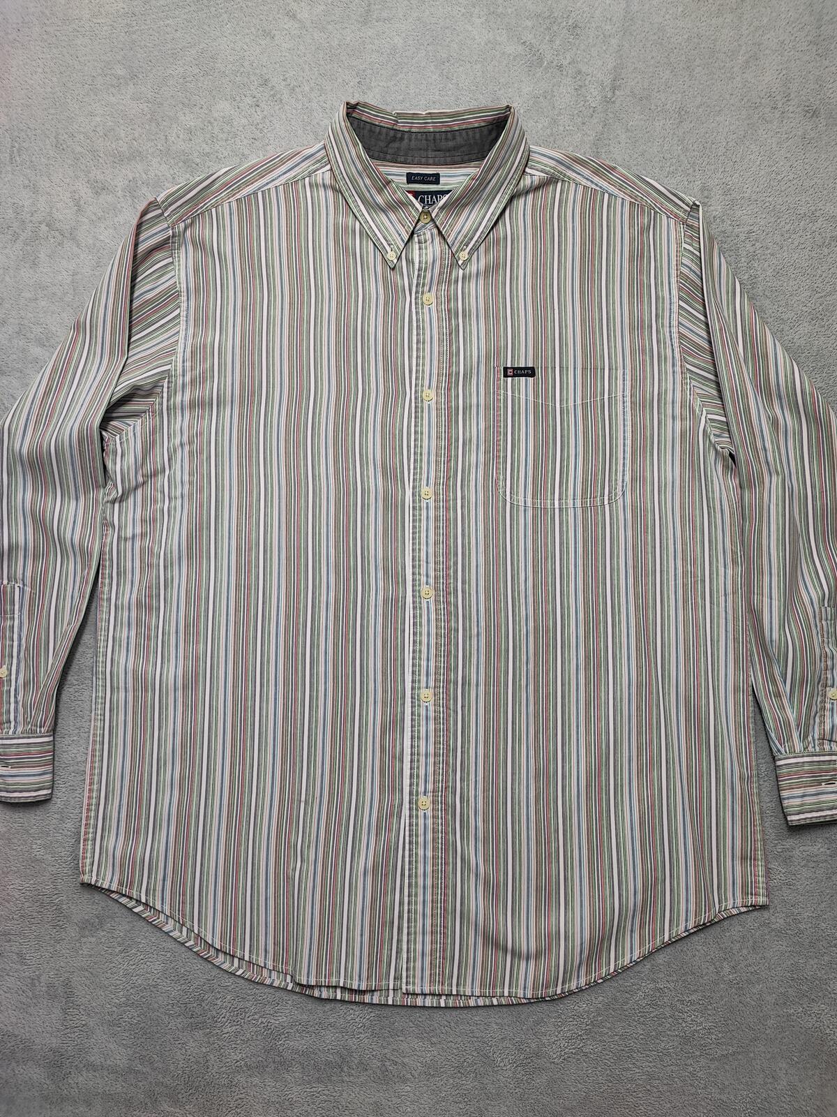 Vintage Chaps Checked Long Sleeve Shirt Multicolour Men's Size XXL