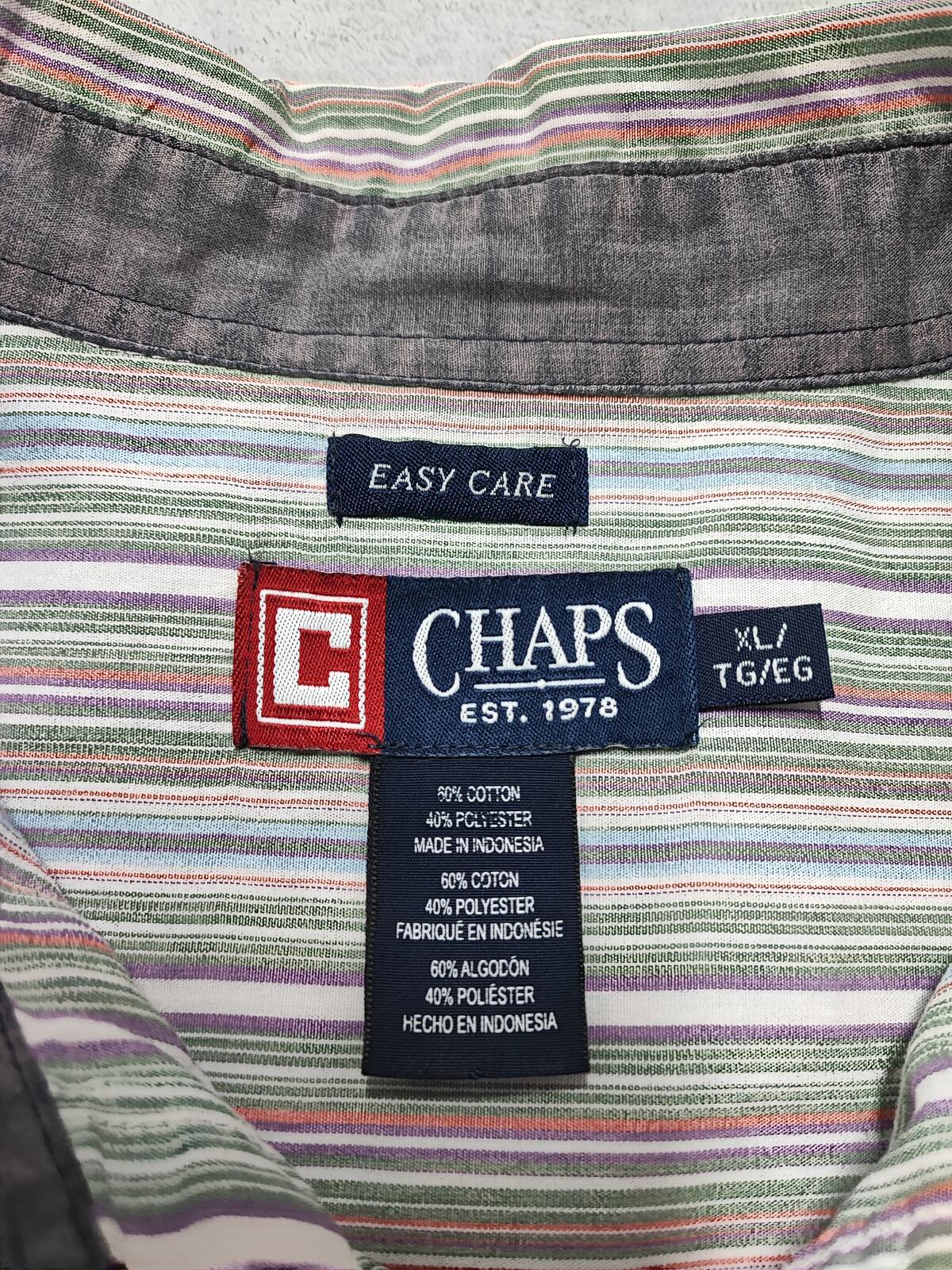 Vintage Chaps Checked Long Sleeve Shirt Multicolour Men's Size XXL