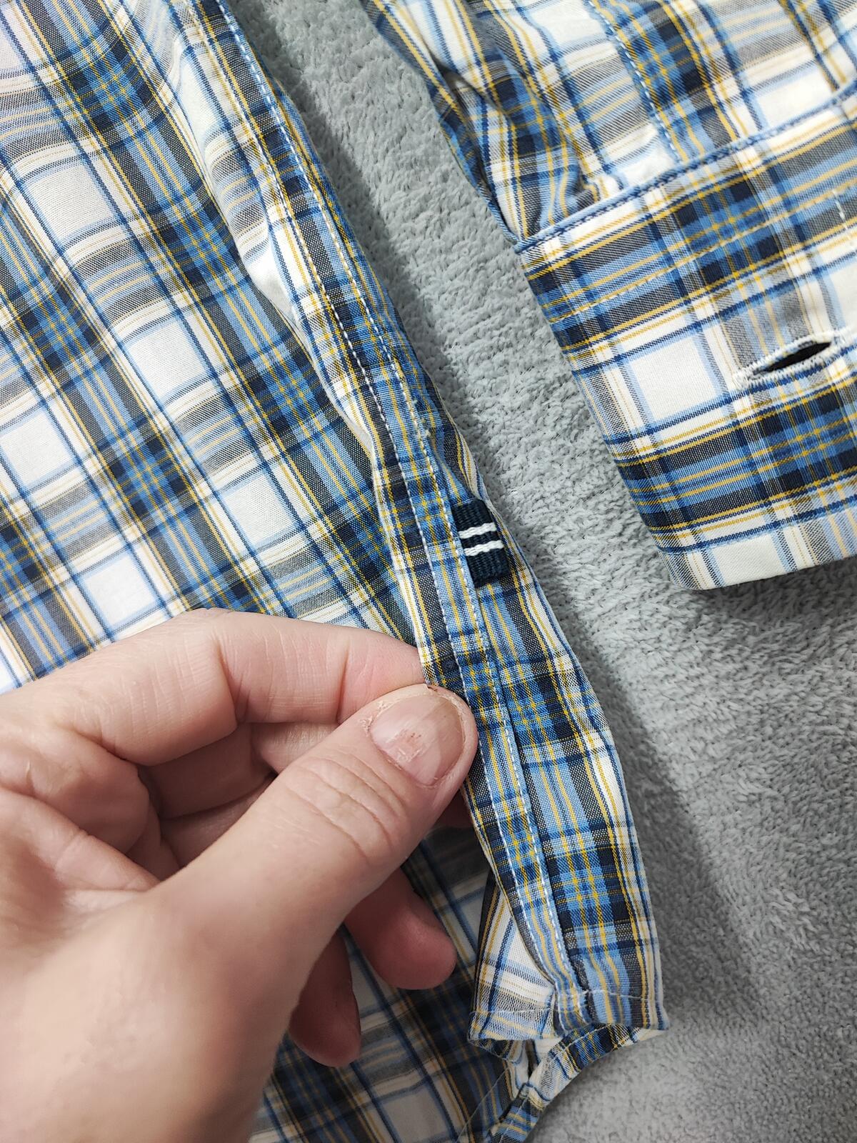 Vintage Nautica Wrinkle Resistant Checked Long Sleeve Sailboat Shirt Blue Men XL