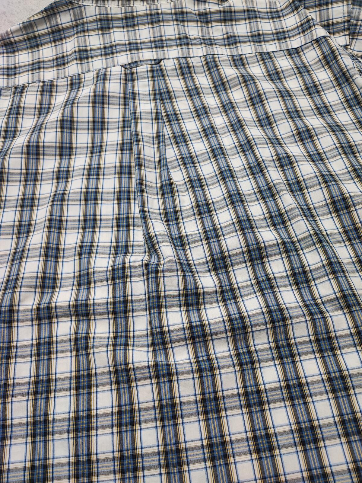 Vintage Nautica Wrinkle Resistant Checked Long Sleeve Sailboat Shirt Blue Men XL