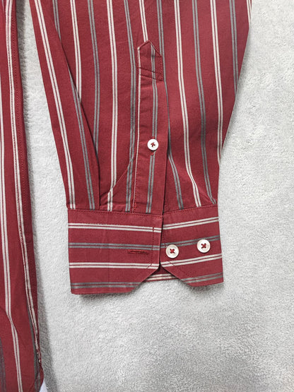 Vintage Tommy Hilfiger 2-Ply Striped Long Sleeve Shirt Multicolour Men's Size XL