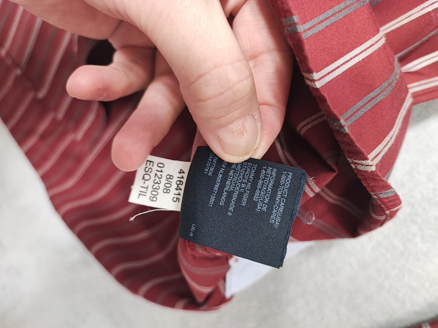 Vintage Tommy Hilfiger 2-Ply Striped Long Sleeve Shirt Multicolour Men's Size XL