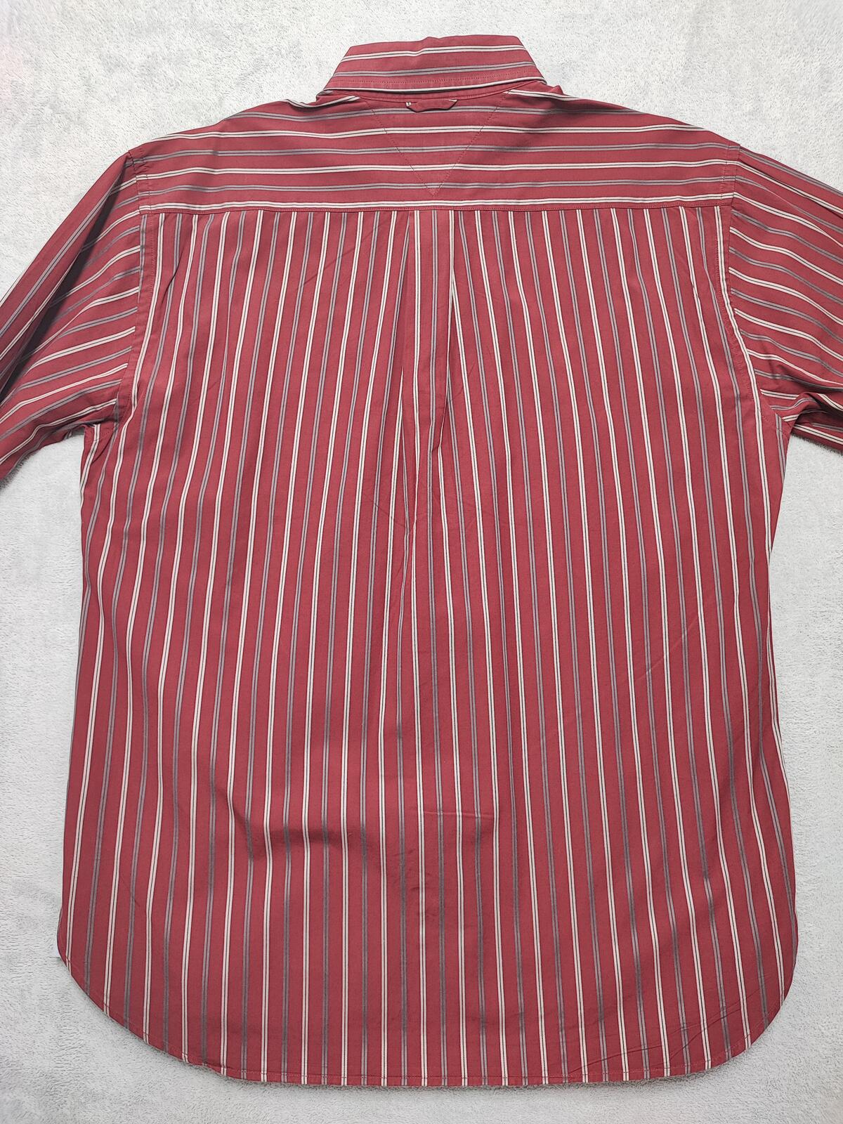 Vintage Tommy Hilfiger 2-Ply Striped Long Sleeve Shirt Multicolour Men's Size XL