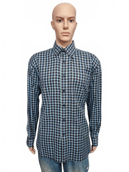 Vintage Tommy Hilfiger Checked Long Sleeve Heritage Crest Shirt Navy Men's XL