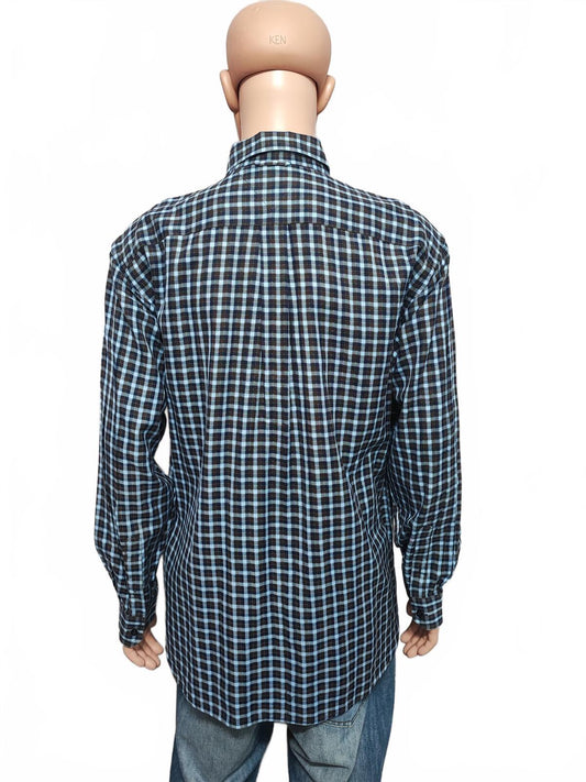 Vintage Tommy Hilfiger Checked Long Sleeve Heritage Crest Shirt Navy Men's XL