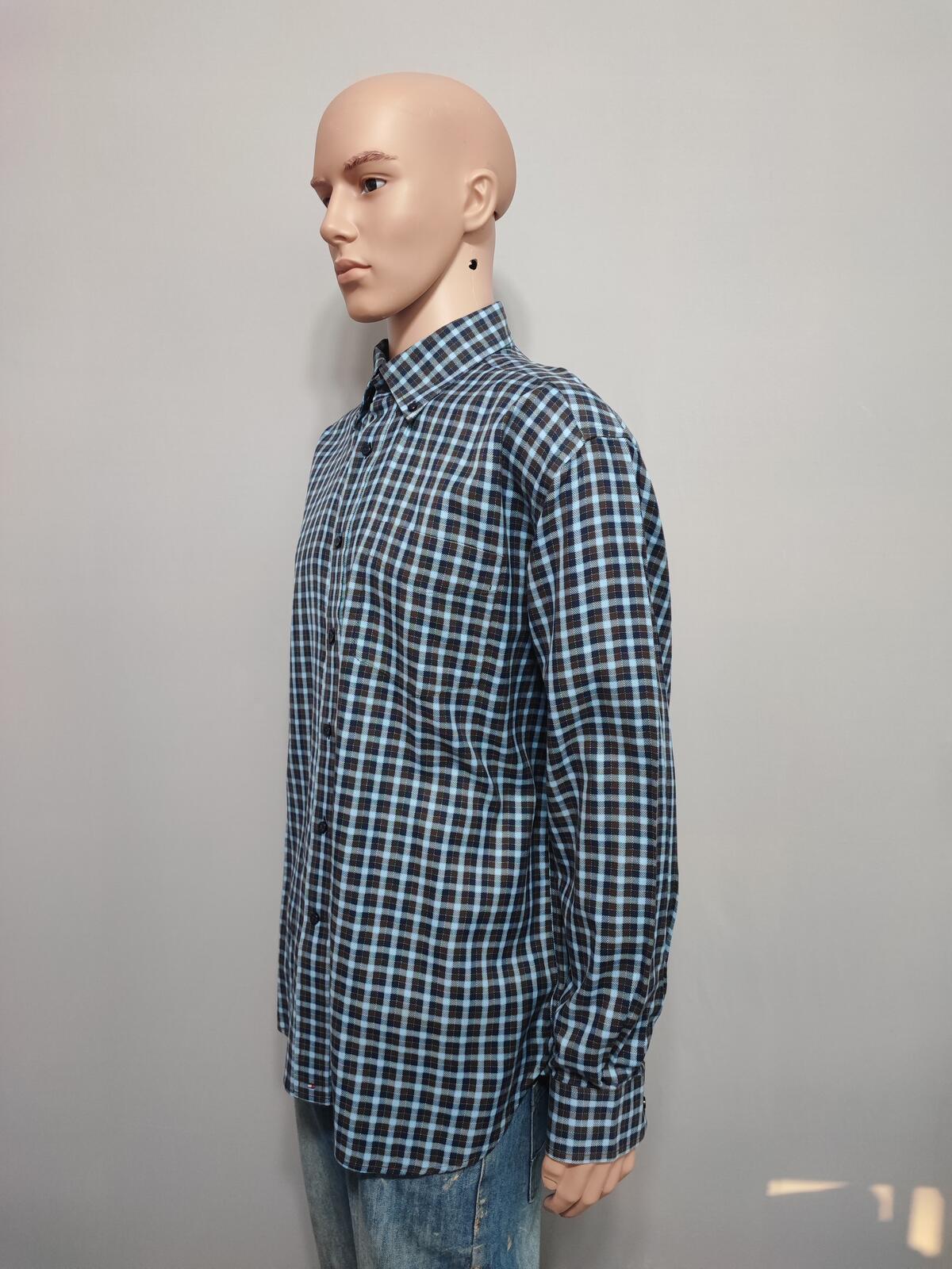 Vintage Tommy Hilfiger Checked Long Sleeve Heritage Crest Shirt Navy Men's XL