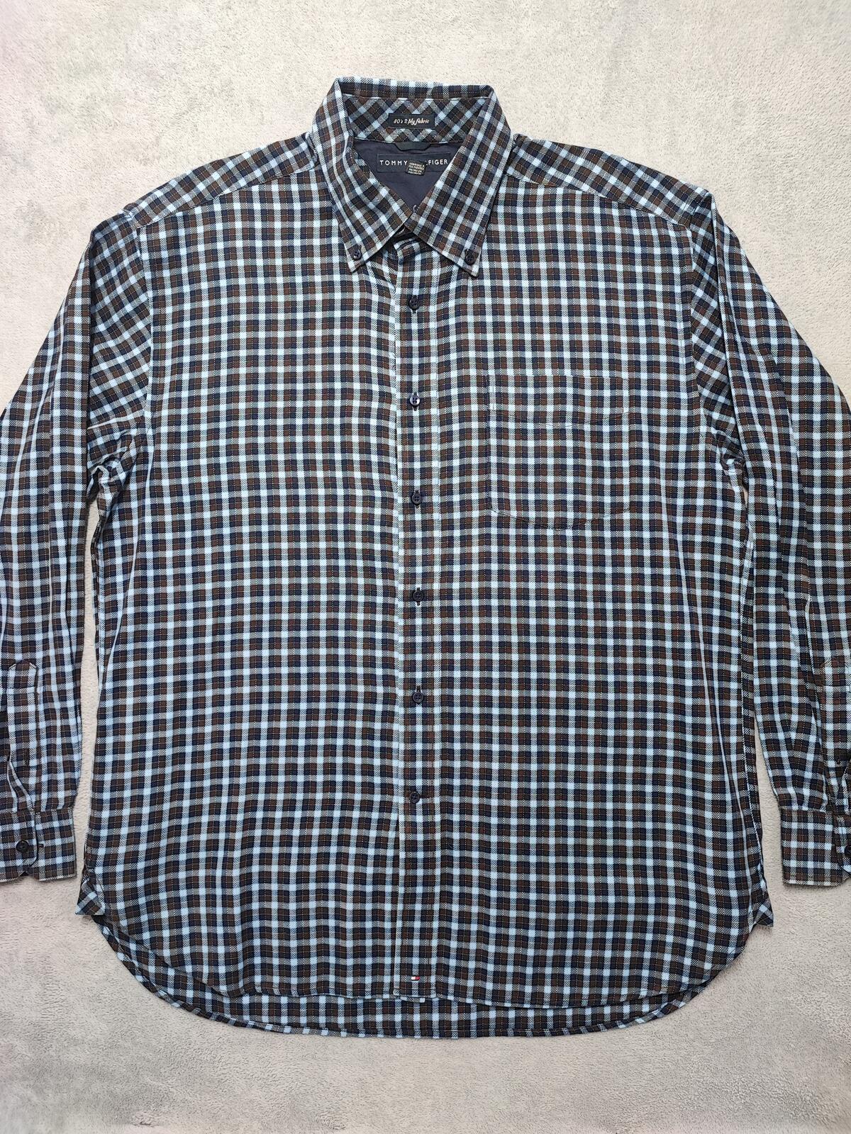 Vintage Tommy Hilfiger Checked Long Sleeve Heritage Crest Shirt Navy Men's XL