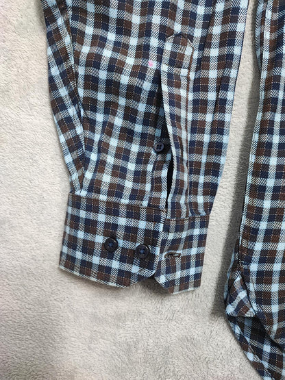 Vintage Tommy Hilfiger Checked Long Sleeve Heritage Crest Shirt Navy Men's XL