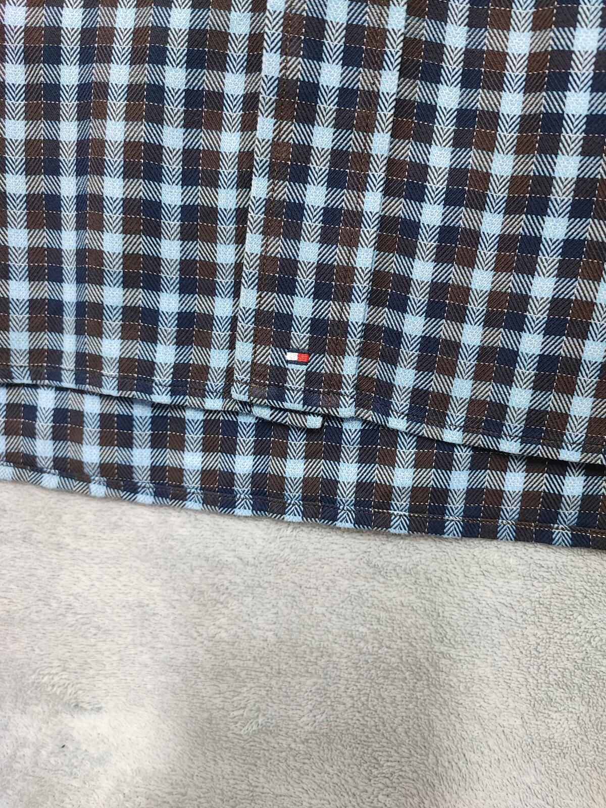 Vintage Tommy Hilfiger Checked Long Sleeve Heritage Crest Shirt Navy Men's XL
