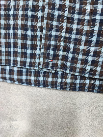 Vintage Tommy Hilfiger Checked Long Sleeve Heritage Crest Shirt Navy Men's XL