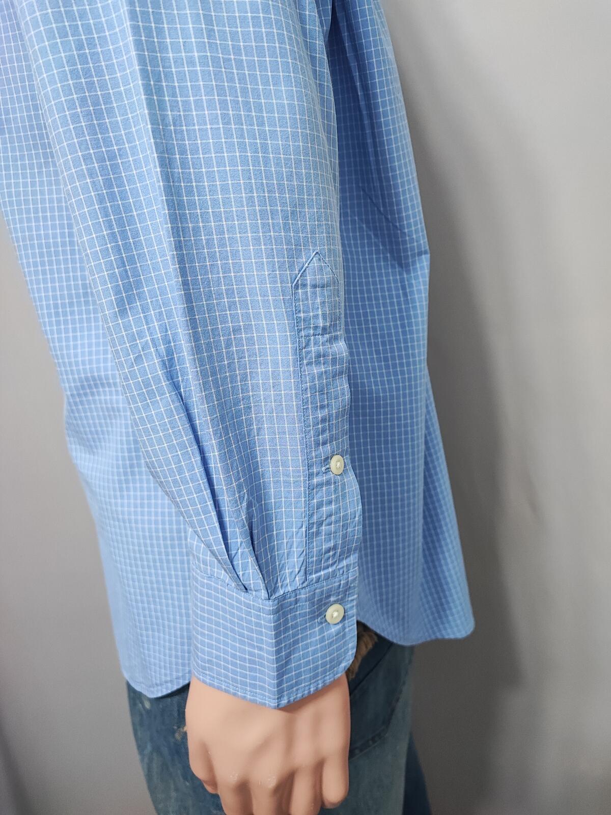 Vintage Polo Ralph Lauren Checked Long Sleeve Plaid Casual Shirt Blue Men's XL