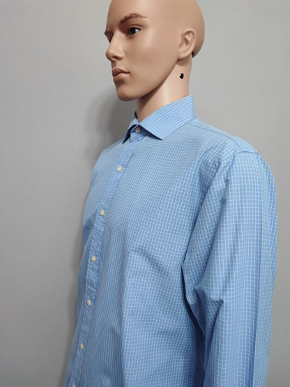 Vintage Polo Ralph Lauren Checked Long Sleeve Plaid Casual Shirt Blue Men's XL