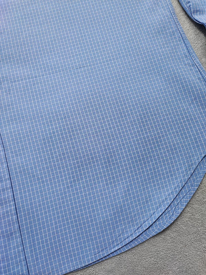 Vintage Polo Ralph Lauren Checked Long Sleeve Plaid Casual Shirt Blue Men's XL