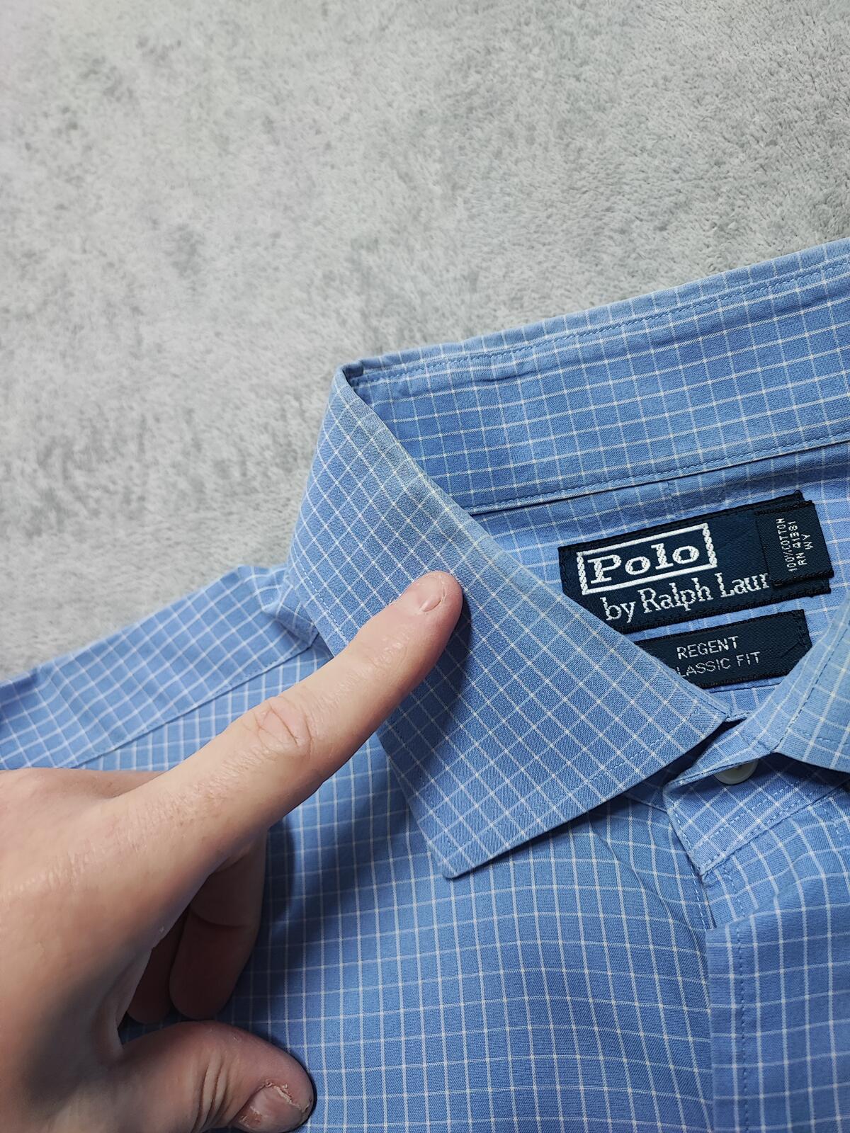Vintage Polo Ralph Lauren Checked Long Sleeve Plaid Casual Shirt Blue Men's XL