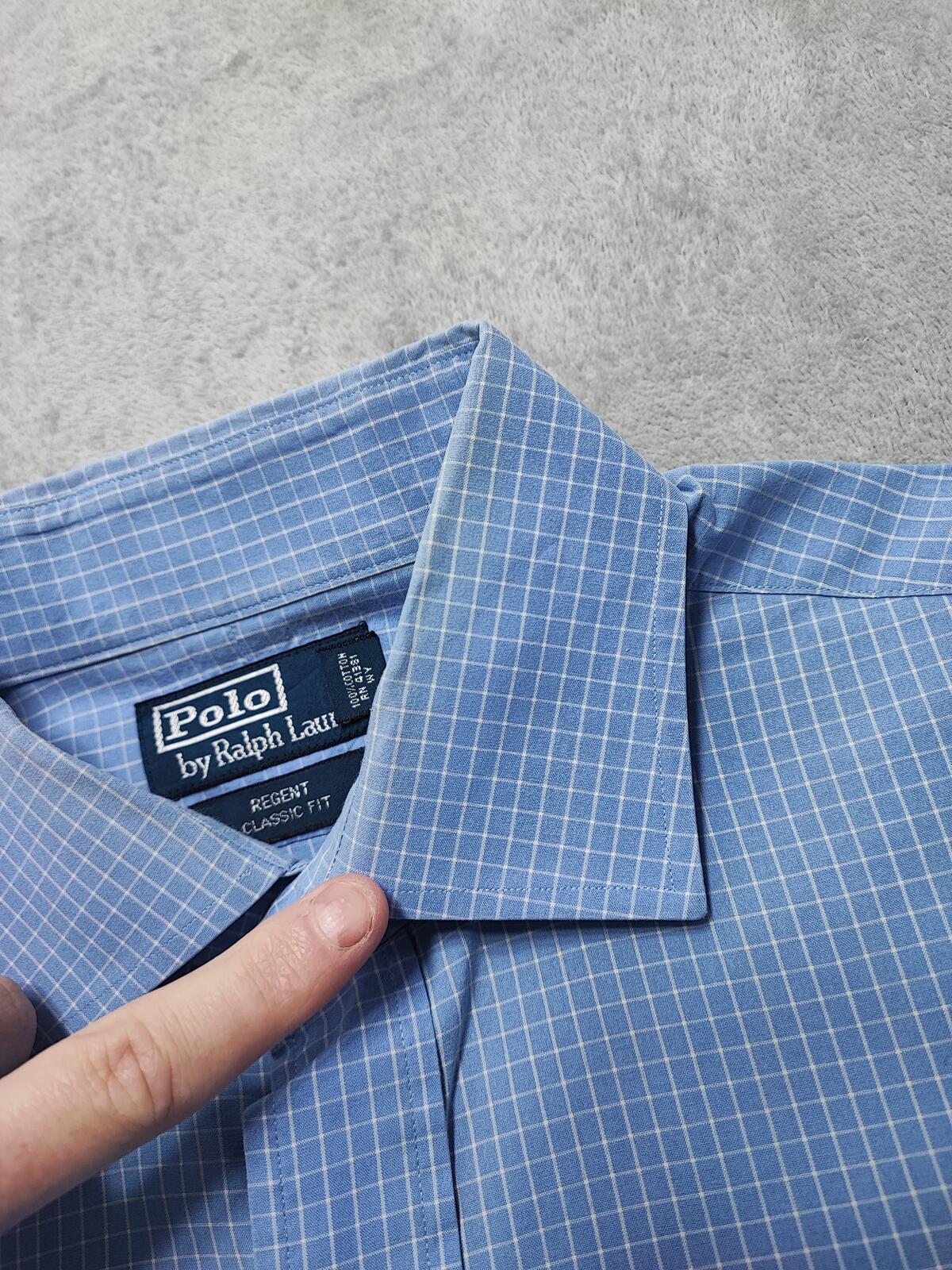 Vintage Polo Ralph Lauren Checked Long Sleeve Plaid Casual Shirt Blue Men's XL