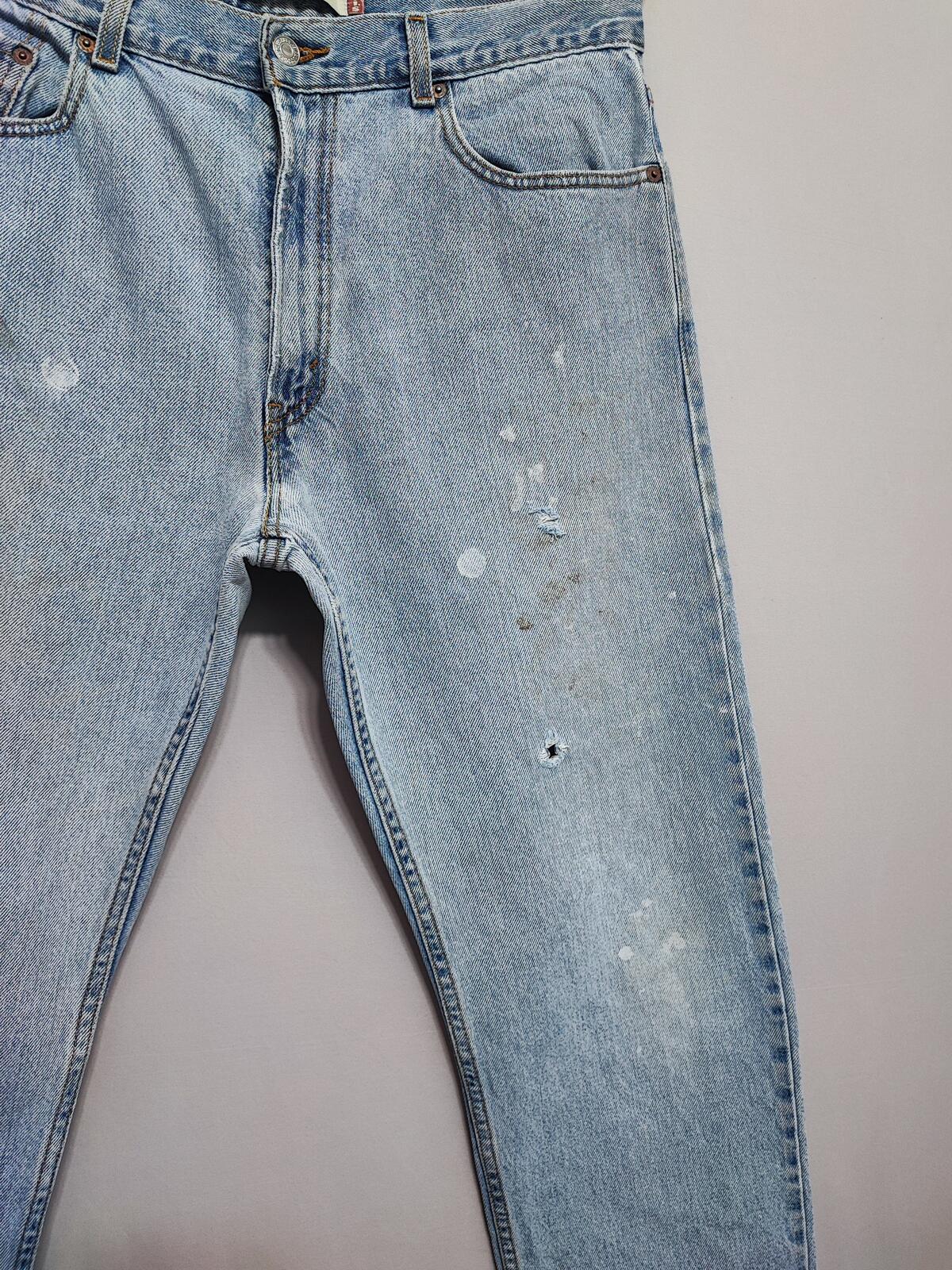 Vintage Levi's 505 Regular Fit Jeans Faded Blue Grunge Skater Men's W34 L31