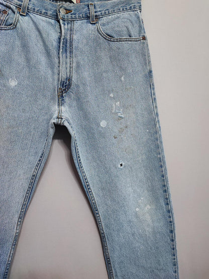 Vintage Levi's 505 Regular Fit Jeans Faded Blue Grunge Skater Men's W34 L31