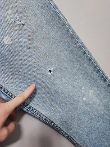 Vintage Levi's 505 Regular Fit Jeans Faded Blue Grunge Skater Men's W34 L31