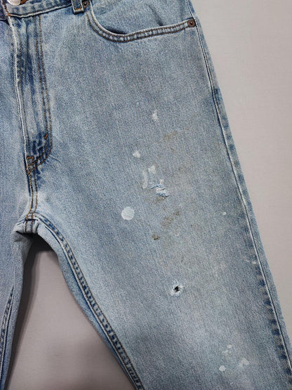 Vintage Levi's 505 Regular Fit Jeans Faded Blue Grunge Skater Men's W34 L31