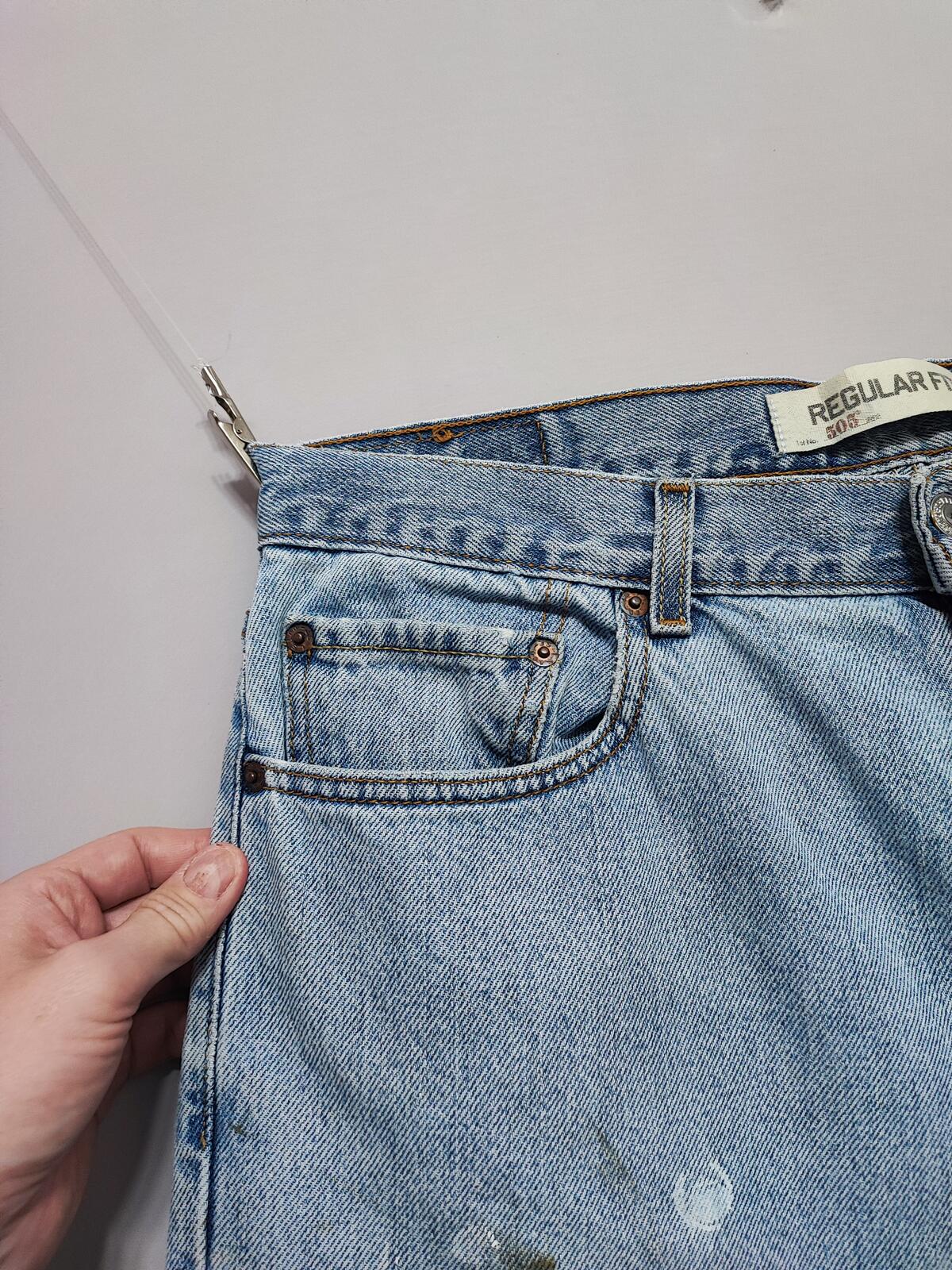 Vintage Levi's 505 Regular Fit Jeans Faded Blue Grunge Skater Men's W34 L31