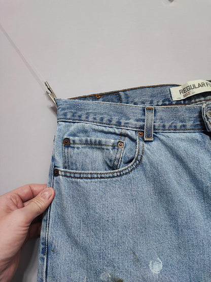 Vintage Levi's 505 Regular Fit Jeans Faded Blue Grunge Skater Men's W34 L31