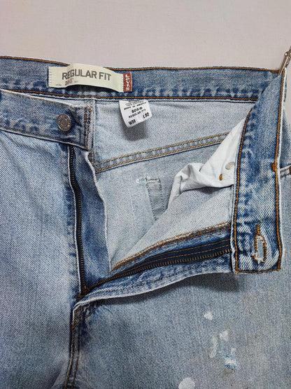 Vintage Levi's 505 Regular Fit Jeans Faded Blue Grunge Skater Men's W34 L31