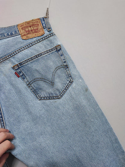 Vintage Levi's 505 Regular Fit Jeans Faded Blue Grunge Skater Men's W34 L31