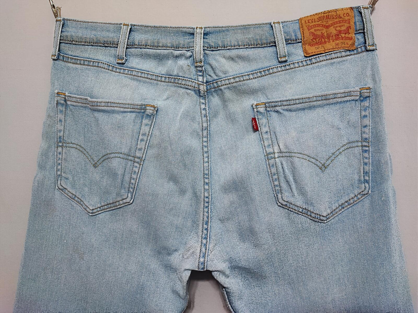 Vintage Levi's 502 Regular Taper Jeans Faded Blue Grunge Skater Men's W38 L31