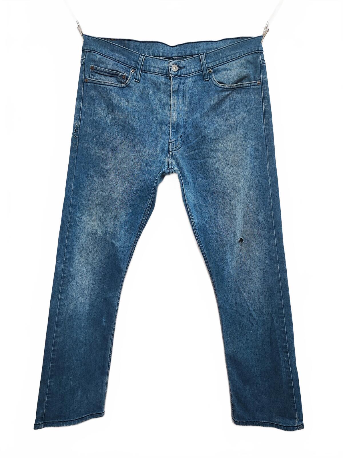 Vintage Levi's 513 Slim Straight Jeans Faded Blue Grunge Skater Men's W36 L30
