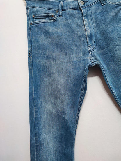 Vintage Levi's 513 Slim Straight Jeans Faded Blue Grunge Skater Men's W36 L30